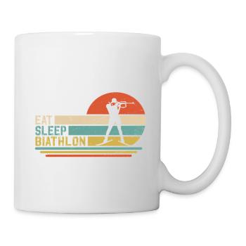 eat sleep biathlon  - Tasse - Weiß - Rechts
