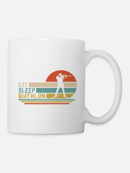 eat sleep biathlon - Tasse - Weiß