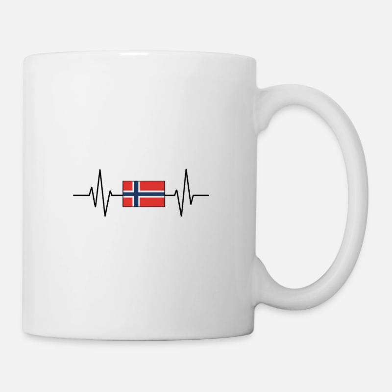 Norway Heartbeat Flag - Mug - white