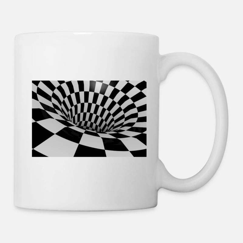 Tunnel Carreaux Noir et Blanc - Mug blanc - blanc