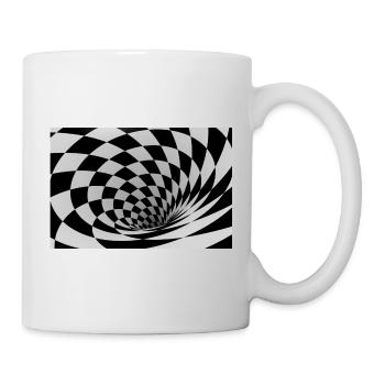 Hypnotische Schwarz-Weiß-Spirale - Tasse - Weiß - Rechts