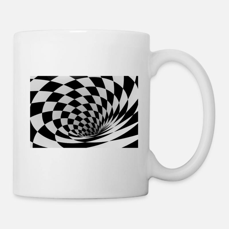 Hypnotic Black and White Spiral - Mug - white
