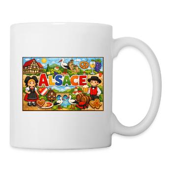 Alsace Colorée et Traditions tableau puzzle - Mug blanc - blanc - Droite