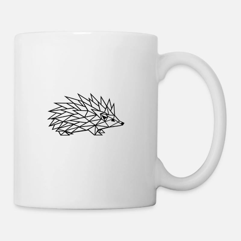 Geometric Hedgehog Line Art - Mug - white