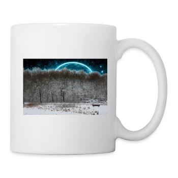 Lune céleste d’hiver dans la forêt - Mug blanc - blanc - Droite
