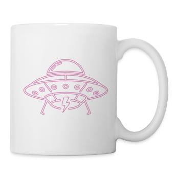 UFO Neon Pink Lightning Party Techno Vector - Mug - white - Right