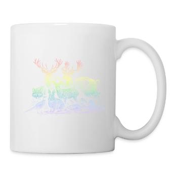 Herd of deer in the rainbow - Mug - white - Right