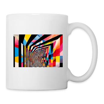 Farbenfroher geometrischer Tunnel - Tasse - Weiß - Rechts