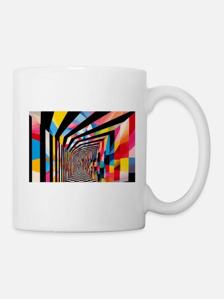 Farbenfroher geometrischer Tunnel - Tasse - Weiß