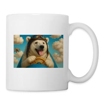 Chien Aviateur part à l'Aventure - Mug blanc - blanc - Droite