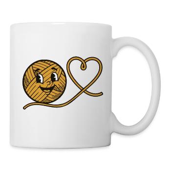 Funny Crochet Yarn Lovers Heart Crochet Hook - Mug - white - Right