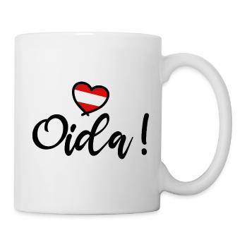 Oida! Österreich Herz I love Austria Dialekt  - Tasse - Weiß - Rechts
