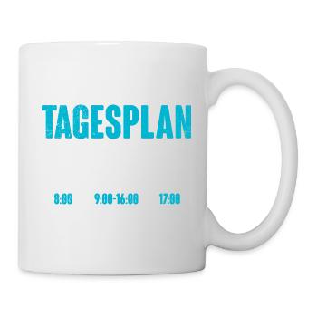 Briefträger TAGESPLAN Paketzusteller Lustig - Tasse - Weiß - Rechts
