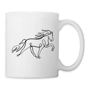 Icelandic horse oneliner in tölt - Mug - white - Right