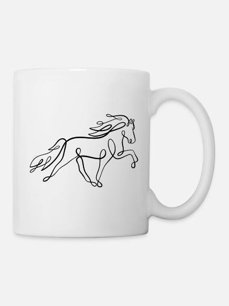 Icelandic horse oneliner in tölt - Mug - white