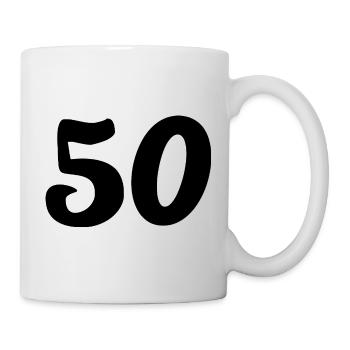50. 50 YEARS. 50th ANNIVERSARY. 50 YEARS ANNIVERSARY. - Mug - white - Right