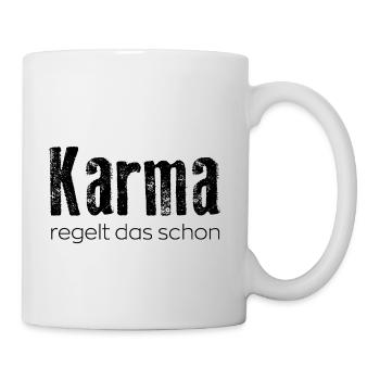 Karma regelt das schon - Tasse - Weiß - Rechts