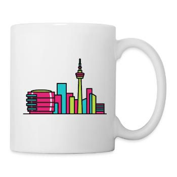 Birmingham City Skyline Library Modern Line Art - Mug - white - Right