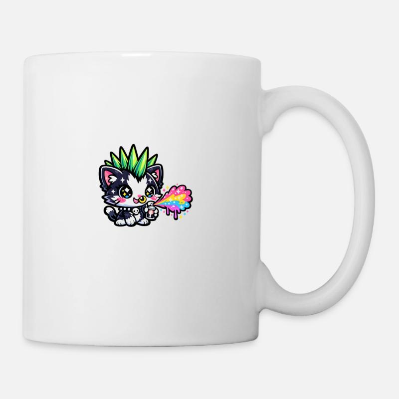 Punk Kitten Neon Spray Paints - Mug - white