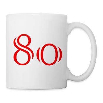 80. 80 ANS. 80e ANNIVERSAIRE. ANNIVERSAIRE 80 ANS. - Mug blanc - blanc - Droite