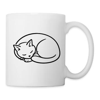 Étude de la lignée du chat endormi - Mug blanc - blanc - Droite