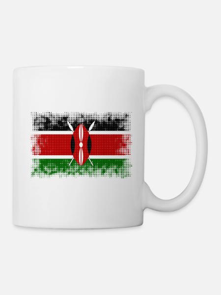 Flagge Land Kenia - Tasse - Weiß