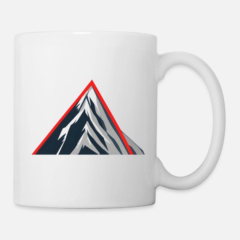 Minimal Mountains – Geometric Mountains - Mug - white