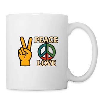 Peace and Love Icon Friedens-Tee - Tasse - Weiß - Rechts