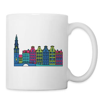 Amsterdam City Skyline Canal beherbergt Linienzeichnungen - Tasse - Weiß - Rechts