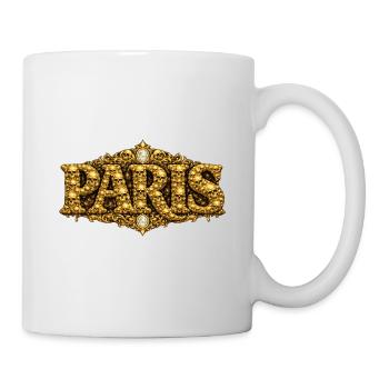 Goldene Totenkopf PARIS Ornament - Tasse - Weiß - Rechts