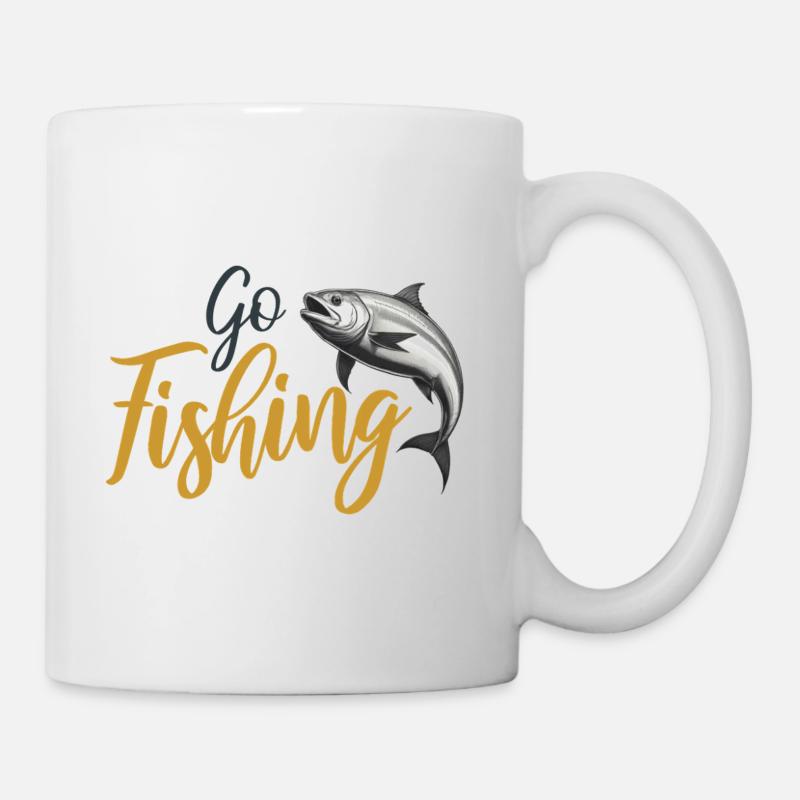 Aller pêcher | Chemise de pêcheur - Mug blanc - blanc