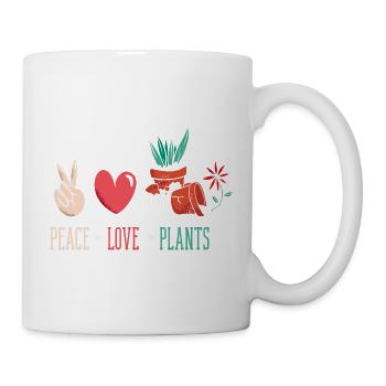 Amateur des plantes Paix Amour Plantes Fleurs succulentes - Mug blanc - blanc - Droite