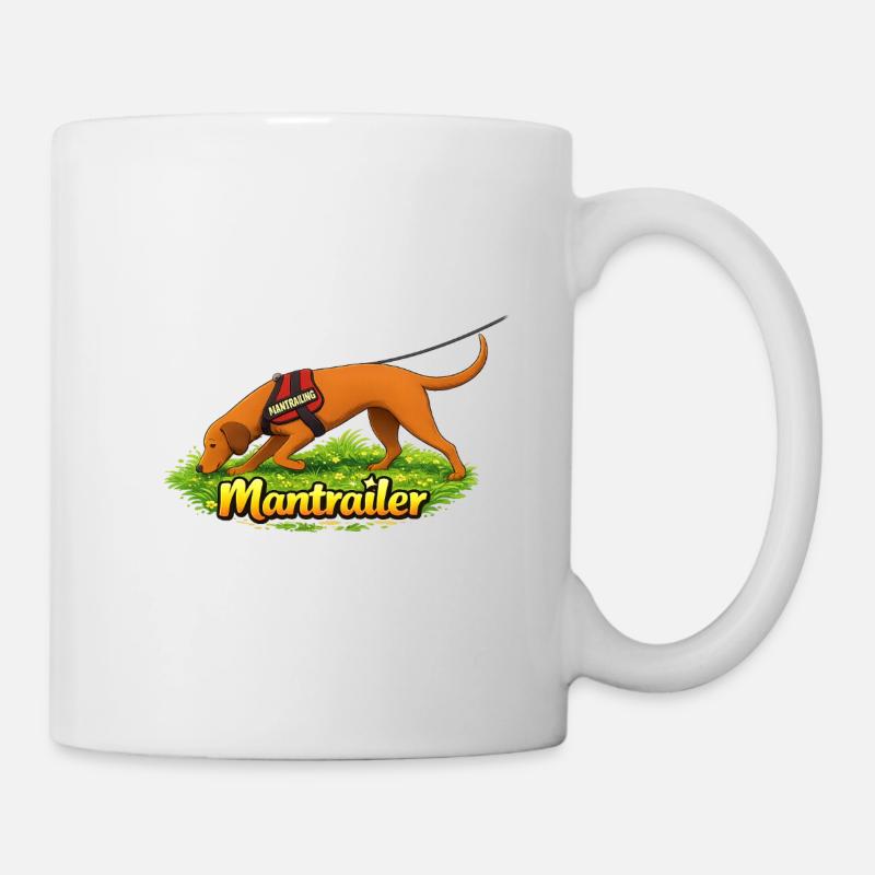 Chien renifleur de remorque Principal Piste - Mug blanc - blanc
