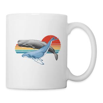 Pottwal und Buckelwal - Tasse - Weiß - Rechts