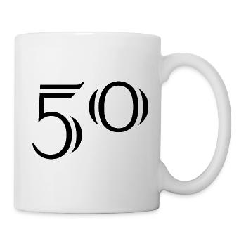 50. 50 ANS. 50e ANNIVERSAIRE. ANNIVERSAIRE 50 ANS. - Mug blanc - blanc - Droite