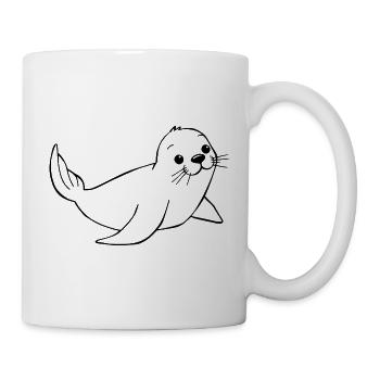 Robbe Seehund Robben Seehunde Norddeutschland - Tasse - Weiß - Rechts