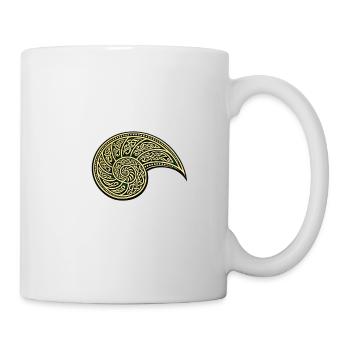 Gold-grüner keltischer Nautilus - Tasse - Weiß - Rechts