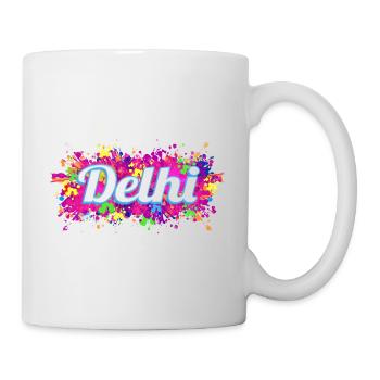 Souvenir de design aux couleurs colorées de Delhi en Inde - Mug blanc - blanc - Droite