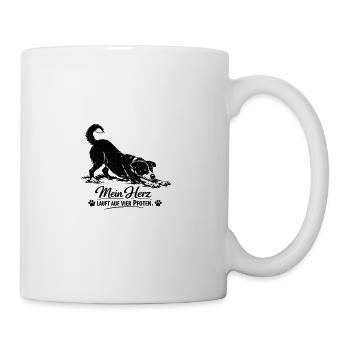 Mein Herz läuft auf vier Pfoten - Tasse - Weiß - Rechts