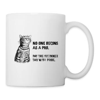 Beginner Tax – Katzen Meme vintage Spruch - Tasse - Weiß - Rechts