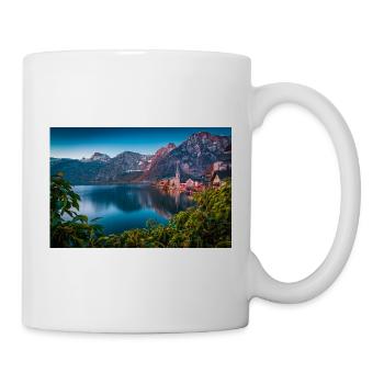 Paysage du lac Hallstatt et du village montagneux - Mug blanc - blanc - Droite