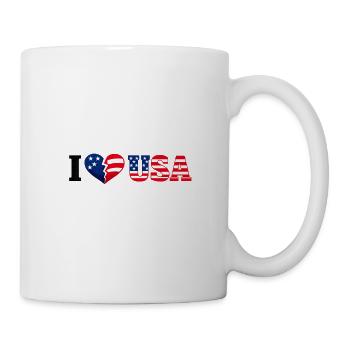 I Heart USA Star-Spangled Flag Pattern - Mug - white - Right