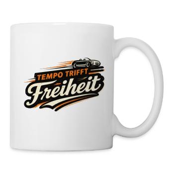 Speed Meets Freedom Cabriolet Saying - Mug - white - Right