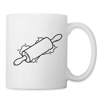 Rolling Pin Baking Roll Flour Outline - Mug - white - Right