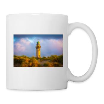 Warnemünde Lighthouse in the evening - Mug - white - Right