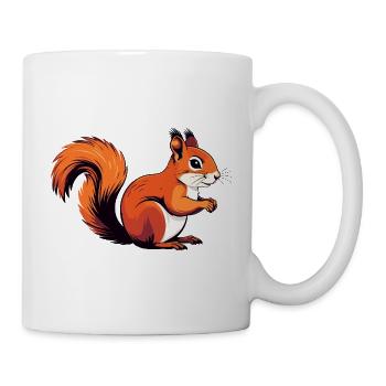 Lebhaftes kleines Eichhörnchen Waldbewohner Motiv - Tasse - Weiß - Rechts
