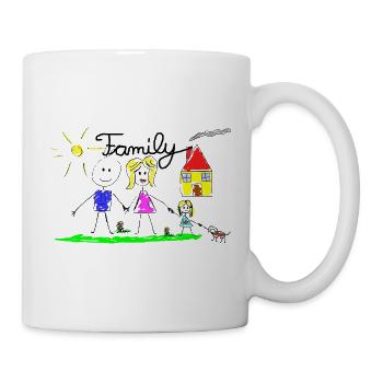 Family Line Drawing - Mug - white - Right
