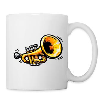 Retro Trumpet Illustration Musician Motif - Mug - white - Right