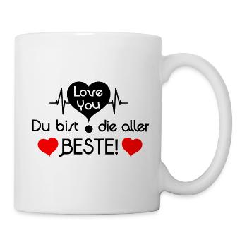 Je t’aime, tu es le meilleur ! - Noir Rouge - Mug blanc - blanc - Droite