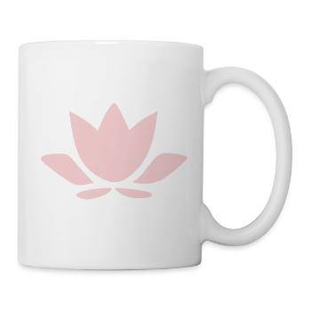 Fleur de lotus, symboles de yoga fleur de lotus, rose pastel - Mug blanc - blanc - Droite